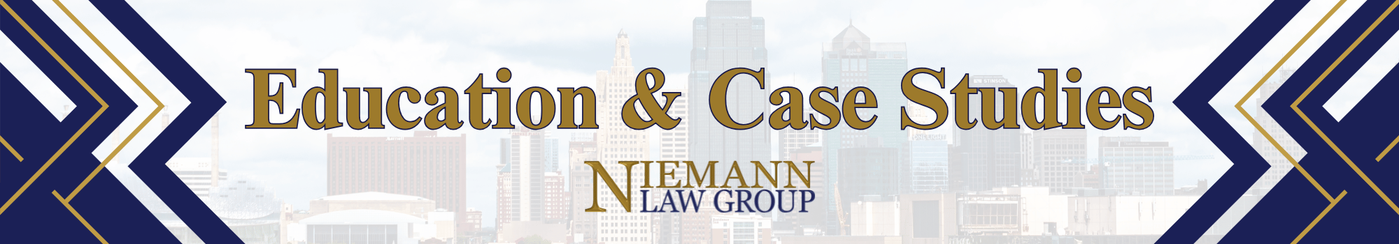 Education and Case Studies Niemann Law Group website banner created by Kian Thiessen